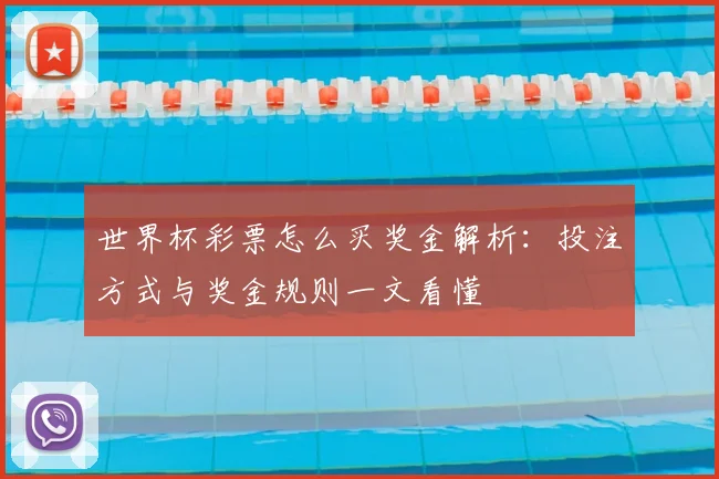 世界杯彩票怎么买奖金解析：投注方式与奖金规则一文看懂